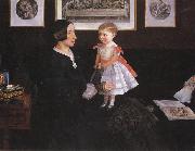 Sir John Everett Millais Mrs James Wyatt Jnr and her Daughter France oil painting artist